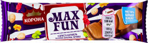 Шоколад молочный с желейными конфетами, печеньем и искрящейся карамелью Max Fun Корона м/у 38г