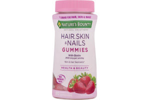 Nature's Bounty Hair, Skin & Nails Gummies With Biotin Strawberry Flavored - 80 CT