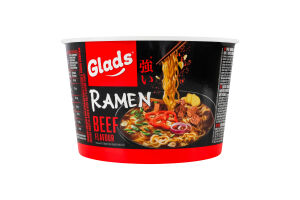 Лапша быстрого приготовления с соусом со вкусом говядины Рамен Glads ст 105г
