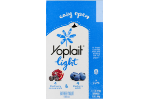 Yoplait Light Fat Free Yogurt Blackberry Pomegranate & Blueberry Patch