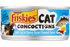 Friskies Cat Food Cat Concoction With Cod in Cheesy Bacon Flavored Sauce
