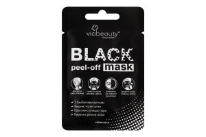 Маска-плівка для обличчя з бамбуковим вугіллям Black mask VIA Beauty 10г