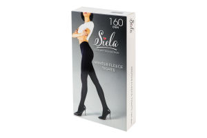 Термоколготки женские на коротком флисе Siela Collant collection 160den M nero