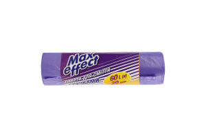 Пакеты для мусора с ручками 60л Max effect 20шт