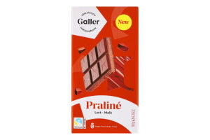 Шоколад молочний Galler з начинкою праліне