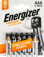 Батарейка AAA 1.5V LR03 Primary alkaline Energizer 6шт