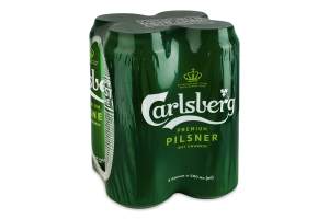 Пиво 4х500мл 5% світле пастеризоване Сarlsberg м/у