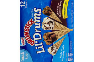 Nestle Drumstick Lil' Drums Frozen Dairy Dessert Cones Variety Pack - 12 CT