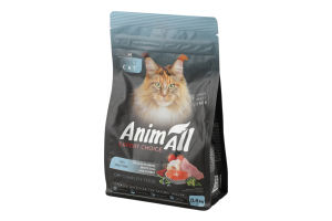 Корм д/котів з лососем білою рибою та свіжою індичкою сухий 400г AnimAll