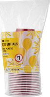 Essentials 16 oz Cups Plastic Red - 18 CT