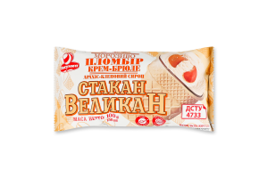 Морозиво 12% пломбір крем-брюле з наповнювачами Арахіс-кленовий сироп Стакан ВеликаН Ласунка м/у 100г