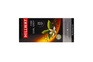 Чай чорний цейлонський байховий дрібний з ароматом бергамоту Fine Earl Grey Hillway в/с к/у 25х2г