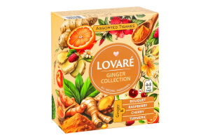 Чай трав'яний асорті Імбирний Ginger collection Lovare к/у 32х1.8г