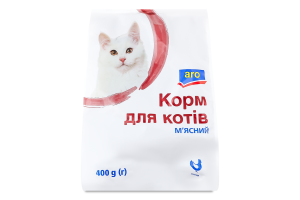 Корм сухий повнораційний для дорослих котів м'ясний aro м/у 400г
