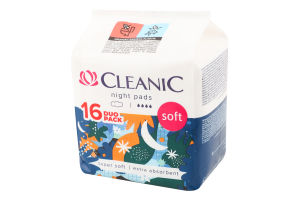 Прокладки гігієнічні Cleanic Soft Duo pack нічні