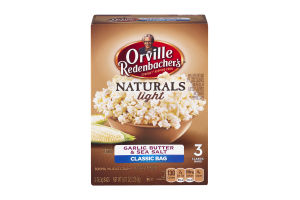 Orville Redenbacher's Naturals Light Gourmet Popping Corn Garlic Butter & Sea Salt Classic Bag - 3 CT