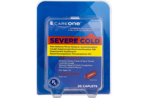 CareOne Severe Cold Caplets - 20 CT