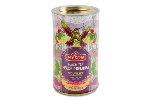 Чай черный байховый цейлонский листовой Pekoe Premium Gourmet Hyson тубус 100г