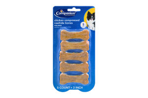 Companion Dog Rawhide Bones Chicken Compressed - 5 CT