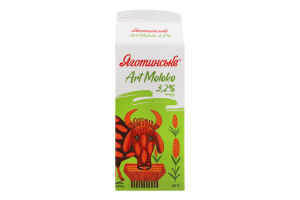 Молоко 3.2% пастеризованное Art moloko Яготинське т/п 750г