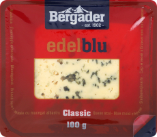 Сир 48% м'який з блакитною цвіллю Edelblu Classic Bergader лоток 100г