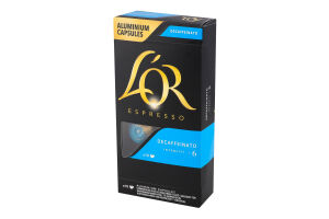 Кофе натуральный молотый жареный в капсулах Decaffeinato Espresso L’OR к/у 52г