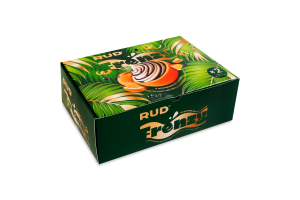 Мороженое с комбинированным составом сырья апельсиновое в апельсиновой кожуре с черничным топпингом Frenzy Rud к/у 2х80г