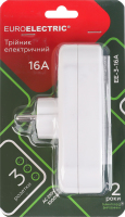 Тройник электрический 3500W AC 250V №EE-3-16A Euroelectric 1шт
