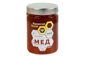 Мед натуральний квітковий Травневий гірський Відкритий Вулик с/б 475г