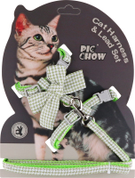 Набір д/котів повідець 120х1см +шлейка з бант мікс