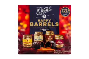 Конфеты из черного шоколада с алкогольным наполнителем Happy barrels E.Wedel к/у 200г