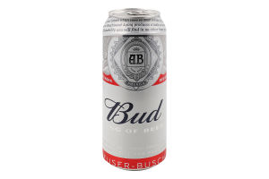 Пиво 500мл 5% светлое пастеризованное Bud ж/б