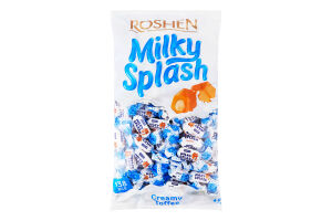 Цукерки неглазуровані з ірисоподібної маси з молочною начинкою Creamy toffee Milky splash Roshen м/у 1кг