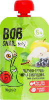 Пюре фруктово-ягодное для детей от 6мес гомогенизированное Яблоко-груша-черная смородина Baby Bob Snail д/п 90г