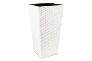 Горщик д/квітів Ротанг біла троянда квадратний 22*22*41,5см 115040 Алеана