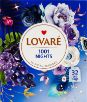 Бленд чаю чорного та зеленого байхового дрібного з фруктами пелюстками з ароматом винограду 1001 Nights Lovare к/у 32х2г