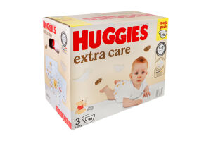 Підгузники для дітей 6-10кг 3 Extra Care Huggies 96шт