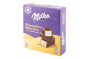 Цукерки глазуровані молочним шоколадом зі збивним корпусом зі смаком ванілі Alpejskie mleczko Milka к/у 330г