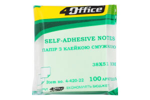 Папір 4Office з клейким шаром 38*51мм 100арк 4-420