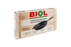 Сковорода чавунна з дерев"яною ручкою 24см РС24 Біол