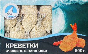 Креветки замороженные очищенные сырые в панировке 21/25 Polar Seafood с/х к/у 500г