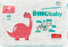 Підгузники для дітей 7-14кг 4 Dinobaby 40шт