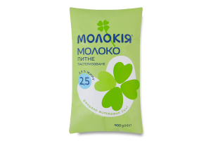 Молоко 2.5% коров'яче пастеризоване Молокія м/у 900г