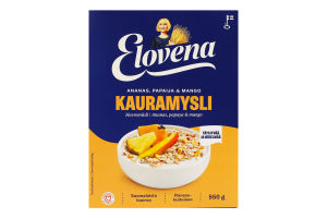 Мюслі вівсяні цільнозернові з ананасом, папаєю та манго Elovena к/у 550г