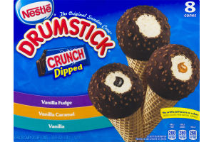 Nestle Drumsticks Crunch Dipped Dairy Dessert Cones Variety Pack - 8 CT