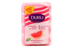 Мило туалетне з екстрактом рожевого грейпфруту та зволожуючим кремом 1+1 Duru 4х80г