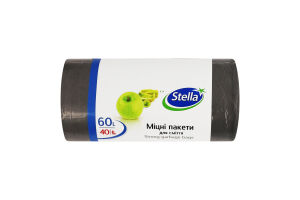 Пакеты для мусора прочные 60л Stella 40шт