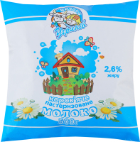 Молоко 2.6% коров'яче натуральне пастеризоване Угринів Молоко м/у 500г