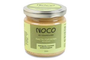 Паста горіхова без цукру Мигдаль з білим шоколадом NOCO с/б 200г
