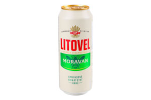 Пиво 0.5л 4.6% світле фільтроване пастеризоване Moravan Litovel з/б